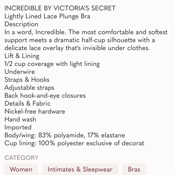 Incredible Bra by Victoria’s Secret Plunge Cherry Red Size 34 DD - Picture 11 of 11